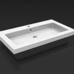 Wiesbaden Kera wastafel enkel met 1 kraangat 60x46x5 cm keramiek glans wit