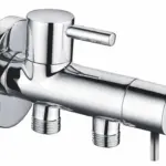 Wiesbaden Minimal dubbele hoekstopkraan 1/2"x3/8"x3/8"chroom