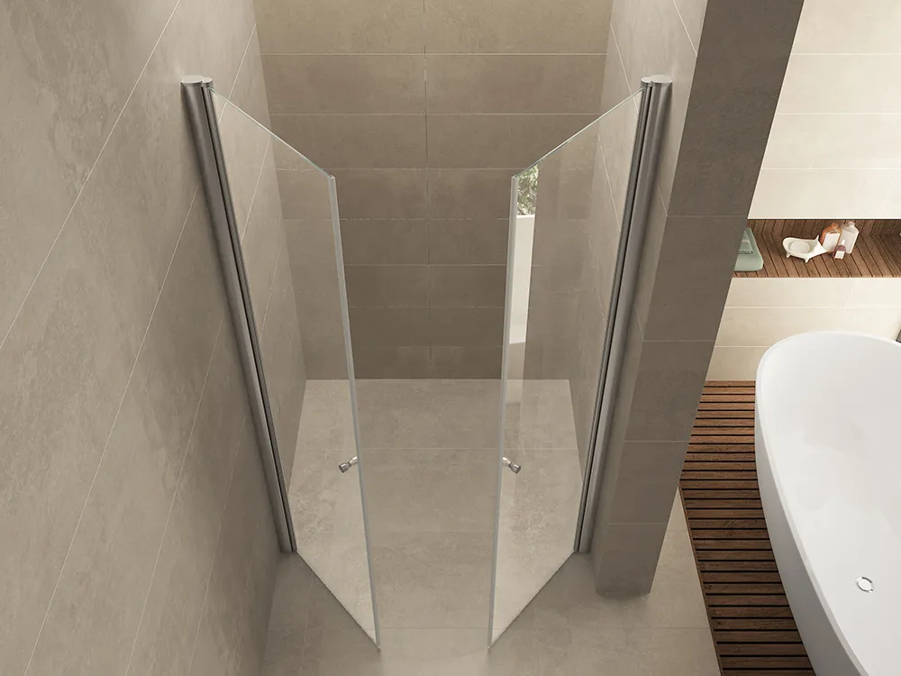 Wiesbaden Lagos pendeldeur in nis 1200 x 2000 x 6 mm nano helder glas/chroom - Afbeelding 2