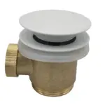 Wiesbaden Caral clickwaste afvoerplug vrijstaand bad 1 1/2" glans wit