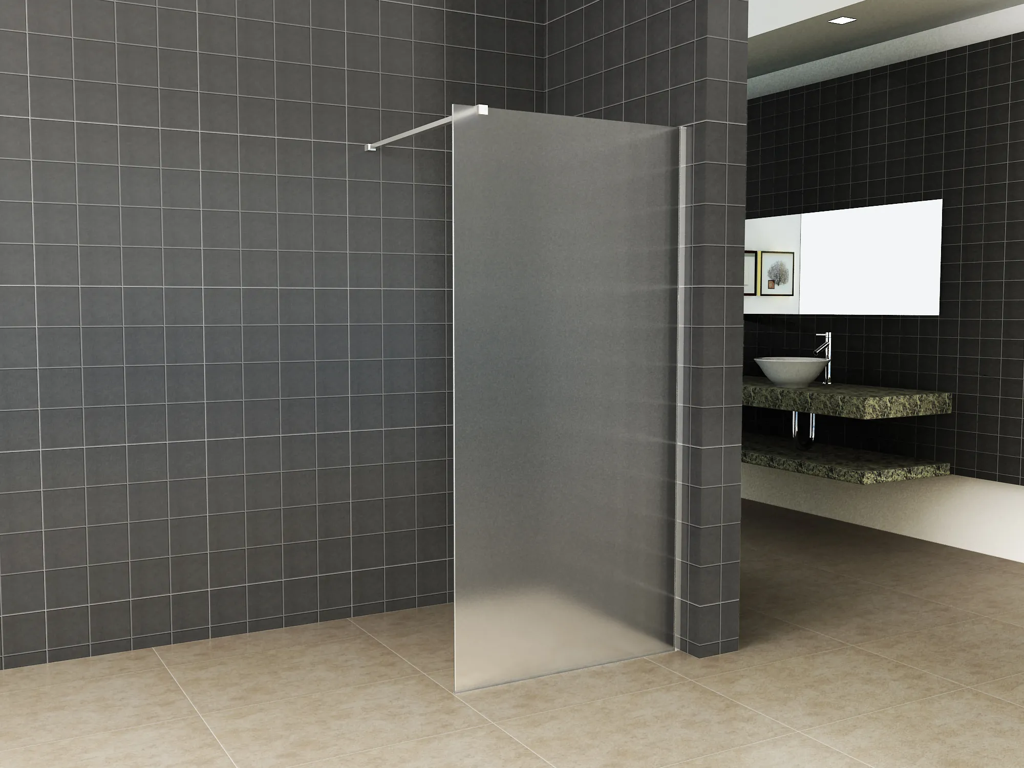 Wiesbaden Slim profielset met stabilisatiestang 120 cm chroom - Afbeelding 6