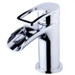 Wiesbaden Alegra wastafelkraan waterval met clickwaste chroom