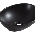 Wiesbaden Barco waskom ovaal 40 x 33 x 14,5 cm keramiek mat zwart