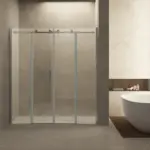 Wiesbaden Slide nis schuifdeur dubbel 1800 x 2000 x 8 mm nano helder glas/chroom