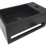 Wiesbaden Julia fontein rechts 35 x 20 x 16 cm solid surface mat zwart