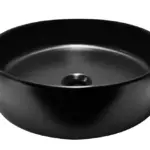 Wiesbaden Link waskom rond 40 x 12 cm keramiek mat zwart