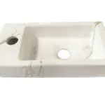 Wiesbaden Rhea S mini fontein links 36,5 x 18 x 9 cm keramiek carrara