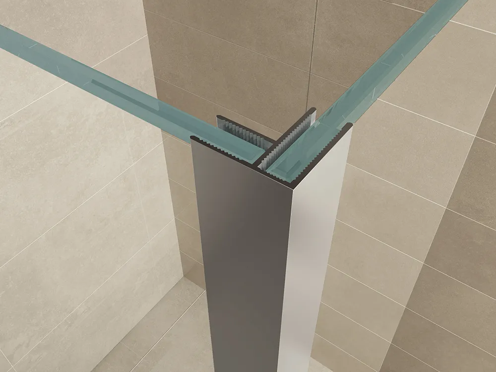 Wiesbaden Comfort zijwand met hoekprofiel 400 x 20000 x 10 mm nano helder glas/c - Afbeelding 2