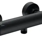 Wiesbaden Ribbd thermostatische douchemengkraan hartafstand 15 cm mat zwart