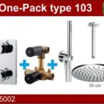 Wiesbaden one-pack inbouwthermostaatset type 103 CHR (30cm)