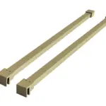 Wiesbaden Slim set stabilisatiestangen 120 cm voor vrijstaande inloopdouches geb