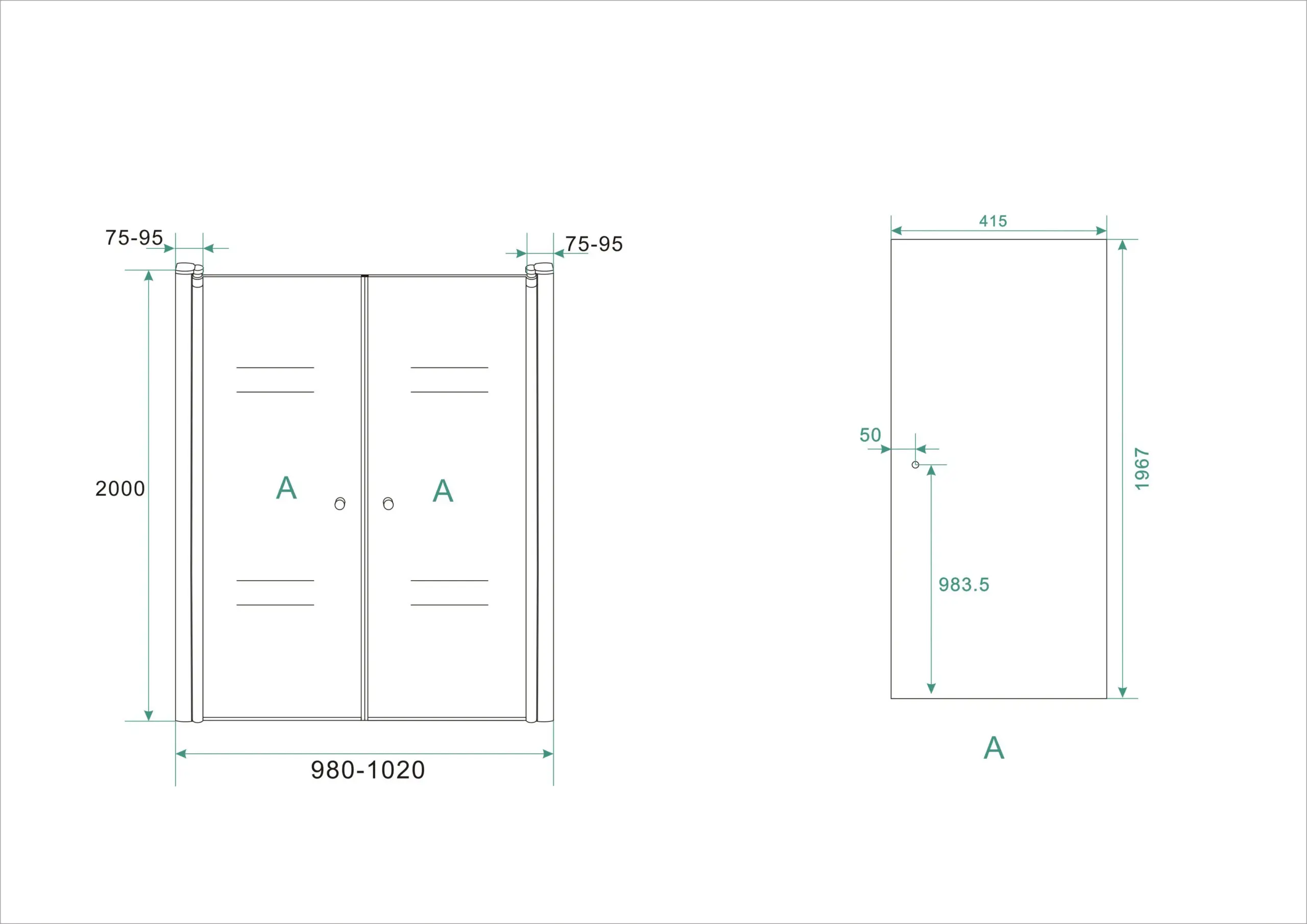 Wiesbaden Lagos pendeldeur in nis 1000 x 2000 x 6 mm nano helder glas/chroom - Afbeelding 4