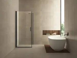 Wiesbaden Salone cabine met 1 draaideur 900 x 900 x 2000 x 8 mm nano helder glas