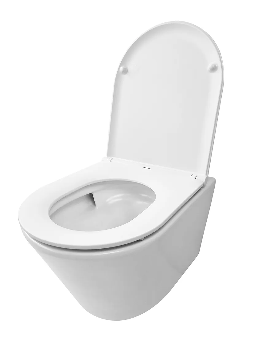 Wiesbaden Vesta Tornado flush wandcloset rimless met Flatline toiletzitting soft - Afbeelding 3