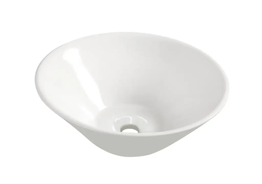 Wiesbaden Circle waskom rond 42 x 15 cm keramiek glans wit