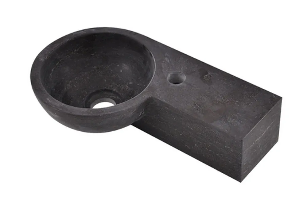 Wiesbaden Raw fontein rechts rond 40x23x10 cm hardsteen gezoet - Afbeelding 2