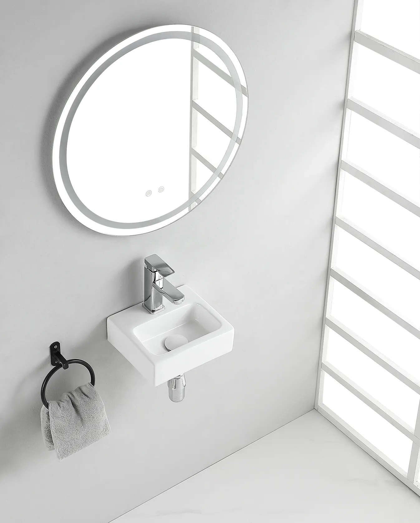 Wiesbaden Leto mini fontein 28 x 24, 5 x 9 cm keramiek glans wit - Afbeelding 2