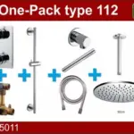 Wiesbaden one-pack inbouwthermostaatset type 112 CHR (30cm)