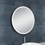 Wiesbaden Maro spiegel rond met LED, dimbaar en spiegelverwarming 60 cm mat zwar