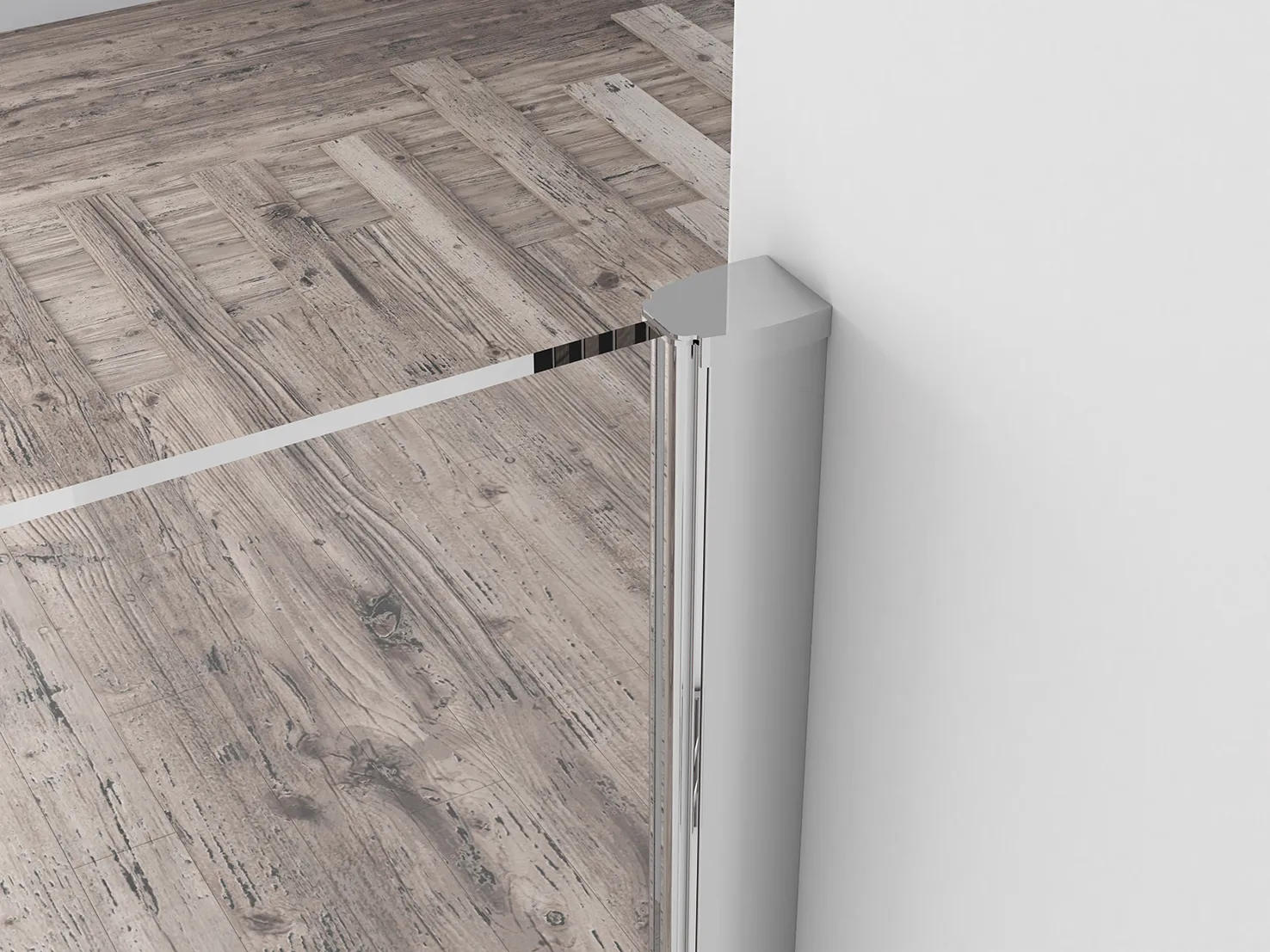Wiesbaden Comfort zijwand met muurprofiel 400 x 2000 x 10 mm nano helder glas/ch - Afbeelding 2