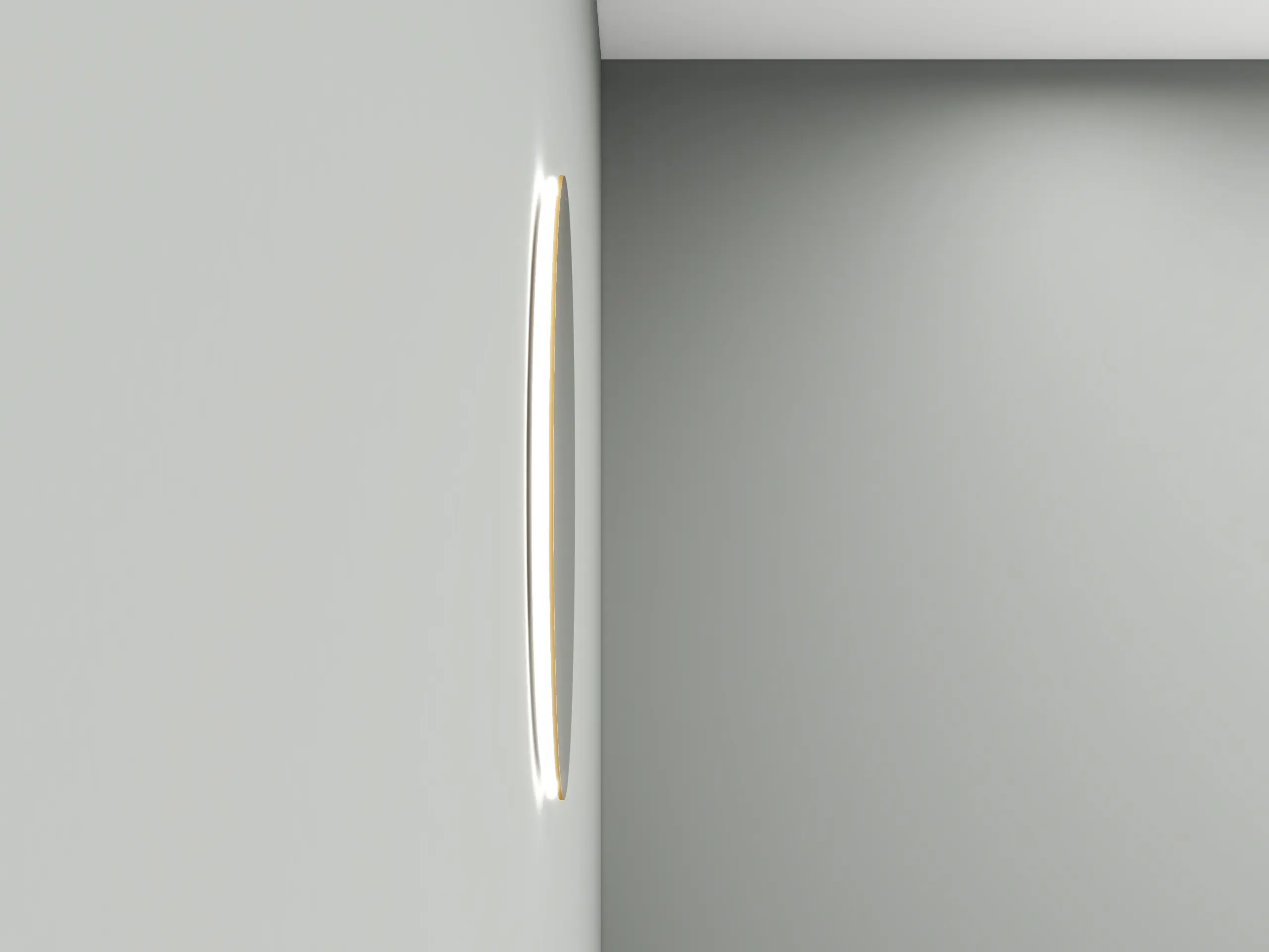 Wiesbaden Novi spiegel rond met LED, dimbaar 60 cm geborsteld messing - Afbeelding 2