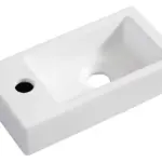 Wiesbaden Rhea S mini fontein links 36,5 x 18 x 9 cm keramiek mat wit