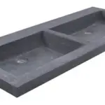 Wiesbaden Raw wastafel dubbel zonder kraangaten 120x46x5 cm hardsteen gezoet