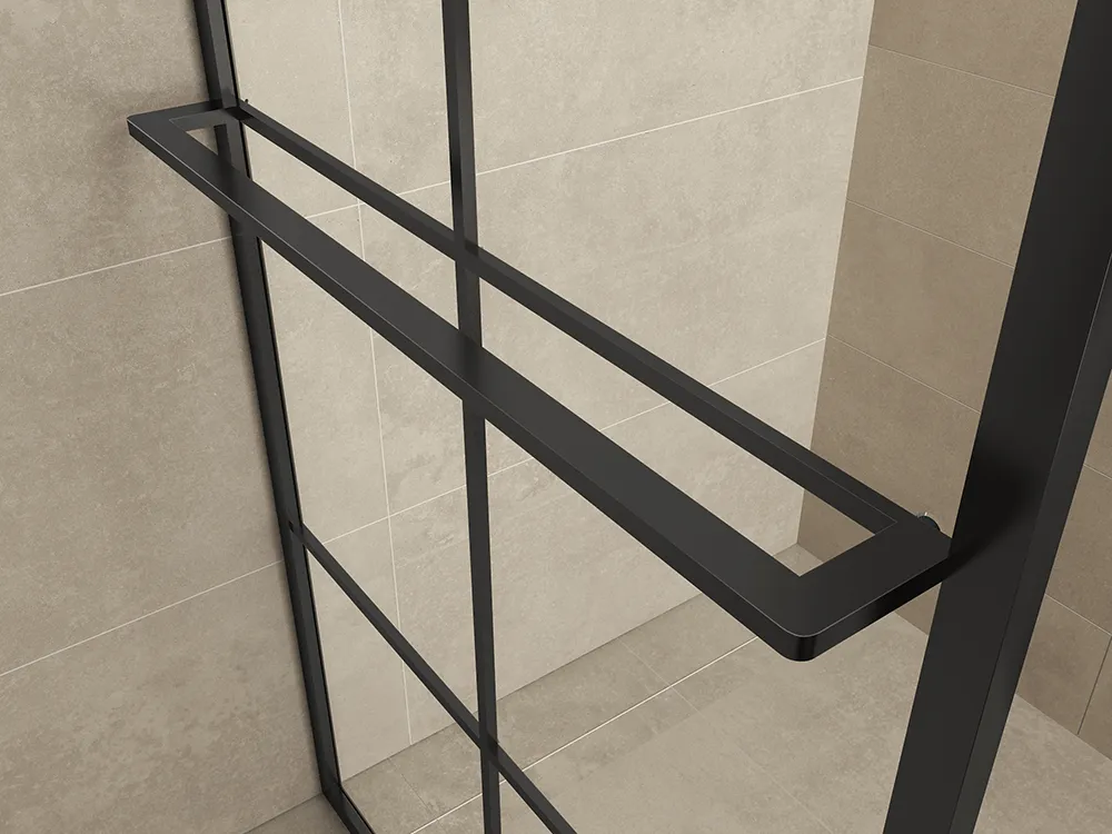 Wiesbaden Maaz inloopdouche met raster en handdoekhouder 1000 x 2000 x 10 mm hel - Afbeelding 2