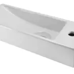 Wiesbaden Trim mini fontein rechts 38 x 14 x 8 cm keramiek glans wit