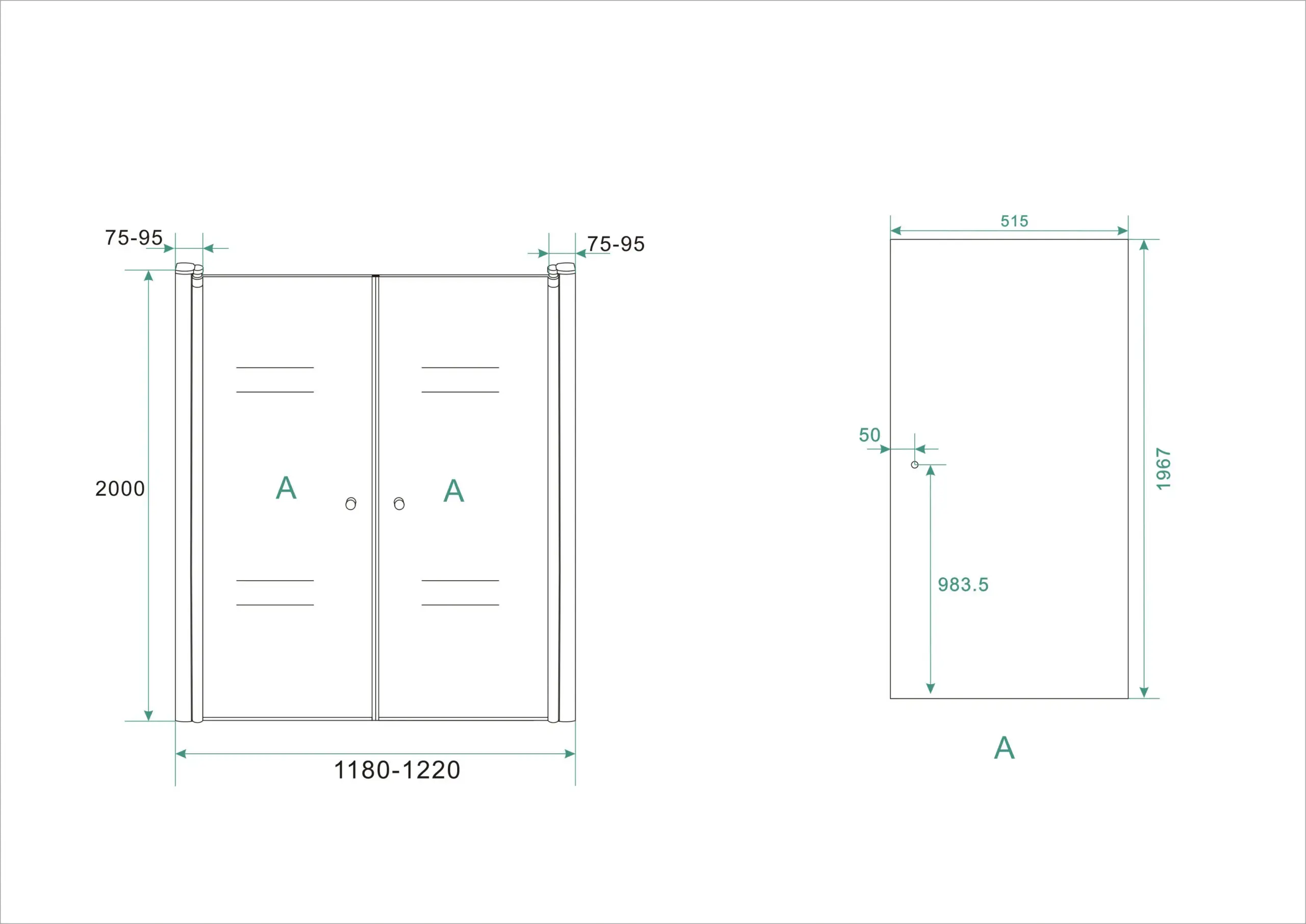Wiesbaden Lagos pendeldeur in nis 1200 x 2000 x 6 mm nano helder glas/chroom - Afbeelding 4