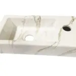 Wiesbaden Rhea S mini fontein rechts 36,5 x 18 x 9 cm keramiek carrara