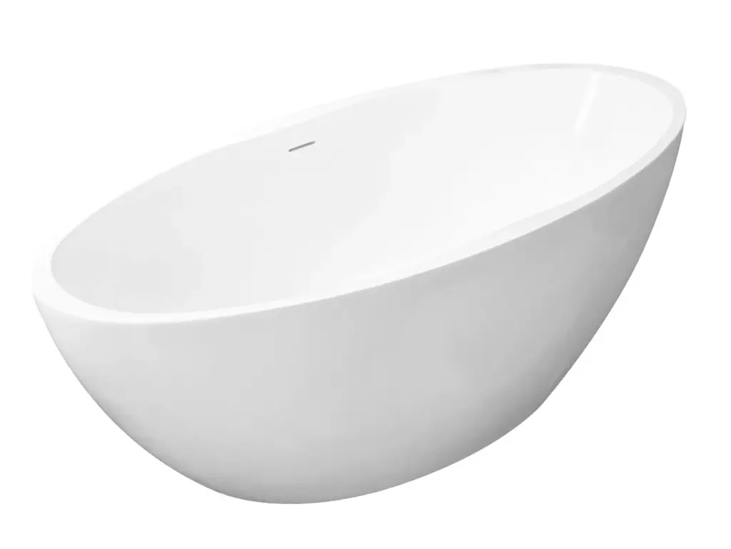 Wiesbaden Oval vrijstaand ligbad 170 x 78 cm acryl mat wit met waste mat wit