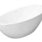 Wiesbaden Oval vrijstaand ligbad 170 x 78 cm acryl mat wit met waste mat wit