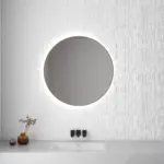 Wiesbaden Novi spiegel rond met LED, dimbaar 80 cm geborsteld messing