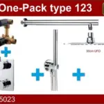 Wiesbaden one-pack inbouwthermostaatset type 123 CHR (30cm ufo)