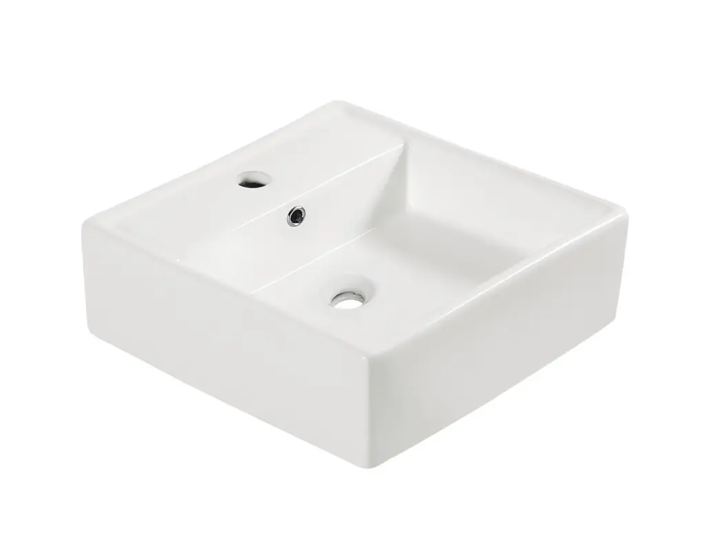 Wiesbaden Larx waskom 38,5 x 38,5 x 13 cm keramiek glans wit