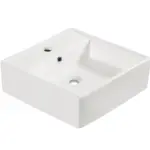 Wiesbaden Larx waskom 38,5 x 38,5 x 13 cm keramiek glans wit