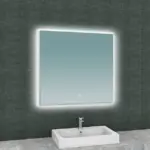Wiesbaden Soul spiegel vierkant met LED, dimbaar en spiegelverwarming 80 x 80 cm