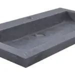 Wiesbaden Raw wastafel enkel met 1 kraangat 80x46x5 cm hardsteen gezoet