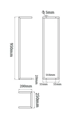 Wiesbaden Loft handdoekrek 95 x 25 x 20 cm mat zwart - Afbeelding 4