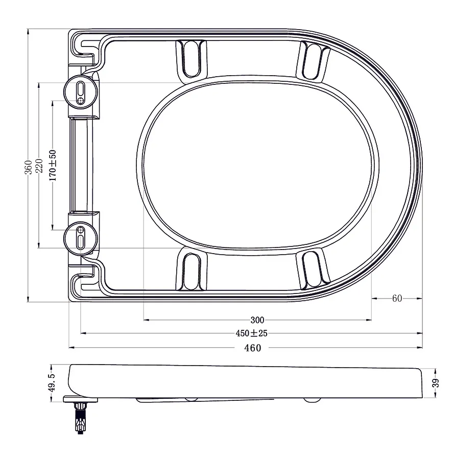 Wiesbaden Vesta toiletzitting softclose en quick release mat zwart - Afbeelding 4