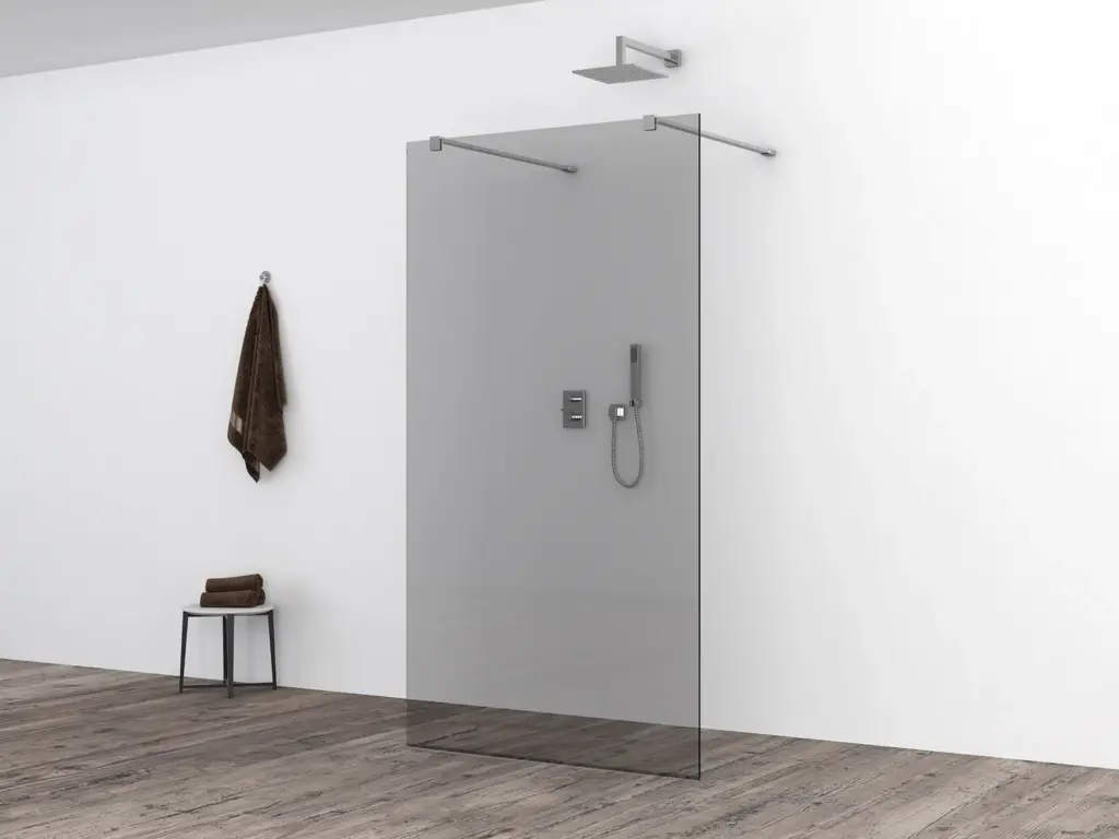 Wiesbaden Slim inloopdouche rookglas zonder profiel Nano