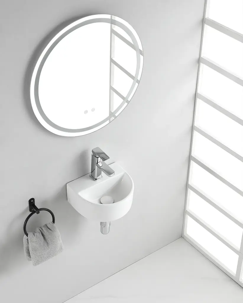 Wiesbaden Lara fontein 30 x 25 x 12 cm keramiek glans wit