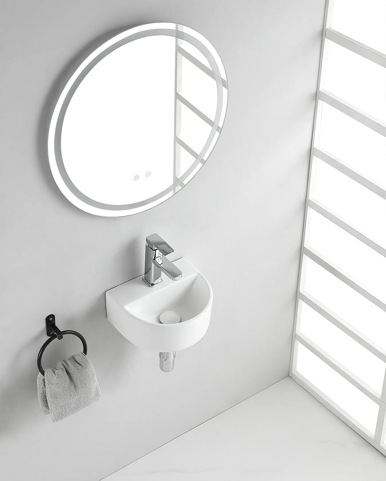 Wiesbaden Lara fontein 30 x 25 x 12 cm keramiek glans wit
