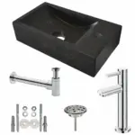Wiesbaden One pack Raw fontein rechts 40x22x10 cm hardsteen gezoet
