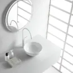 Wiesbaden Luna waskom rond 32,5 x 14 cm keramiek glans wit