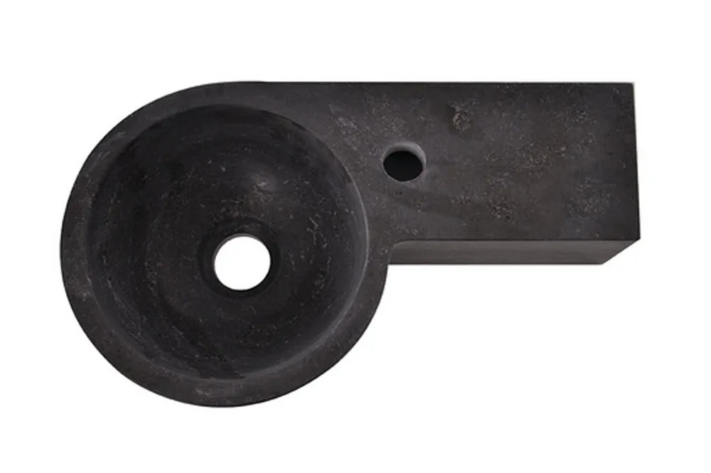 Wiesbaden Raw fontein rechts rond 40x23x10 cm hardsteen gezoet - Afbeelding 3