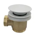 Wiesbaden Caral clickwaste afvoerplug vrijstaand bad 1 1/2" mat wit