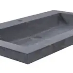 Wiesbaden Raw wastafel enkel met 1 kraangat 60x46x5 cm hardsteen gezoet