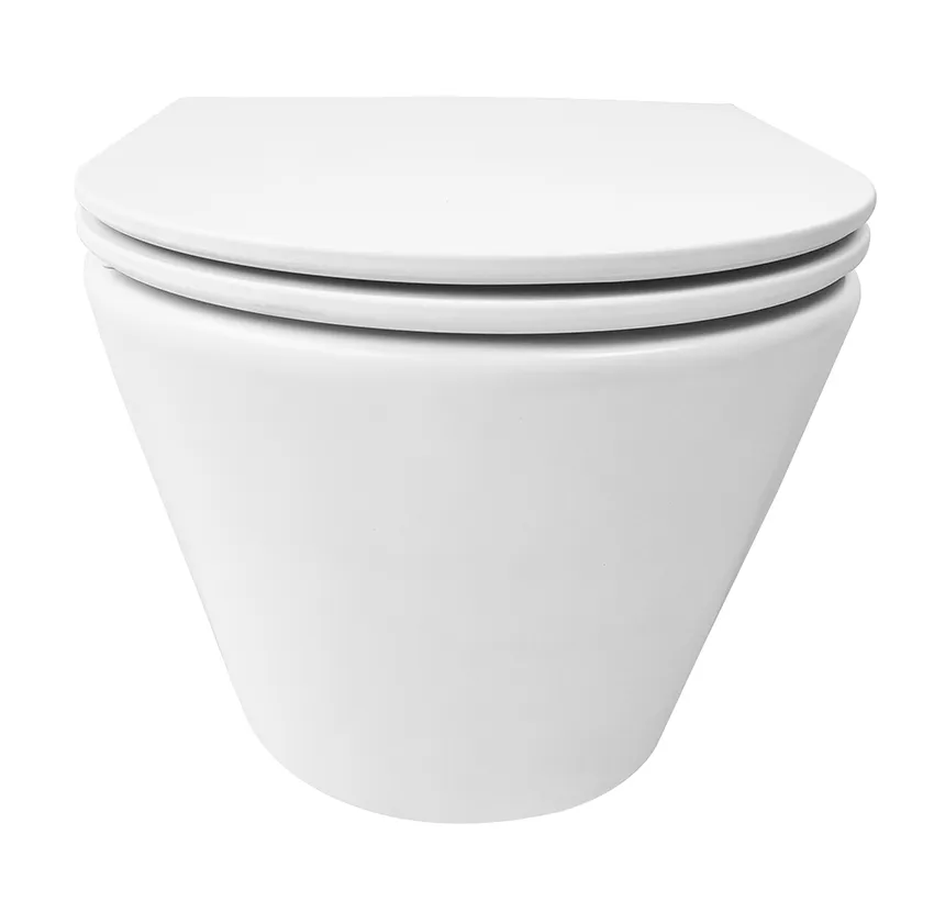 Wiesbaden Vesta Tornado flush wandcloset rimless met Flatline toiletzitting soft - Afbeelding 2